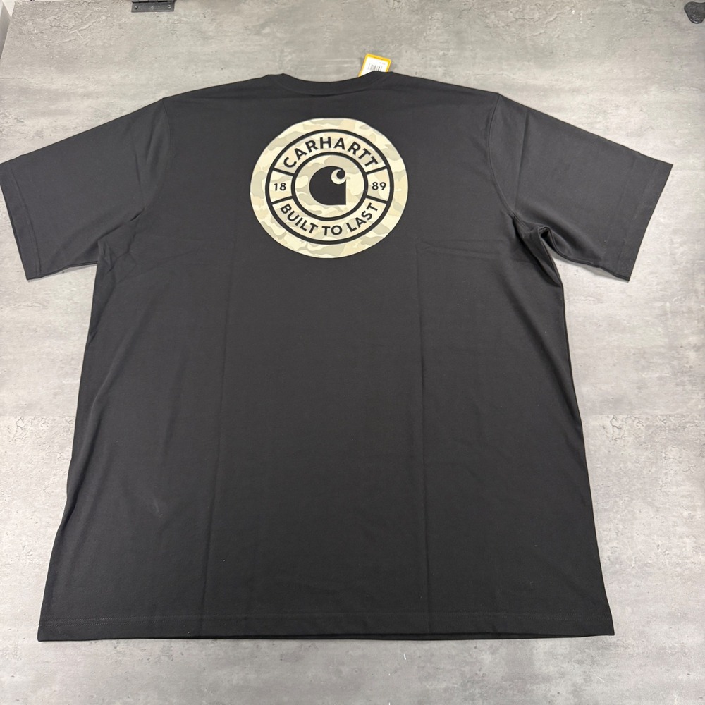 Carhartt T-Shirt Mens 2XL Tall Relaxed Fit Black Duck Camo Rivet Graphic NEW